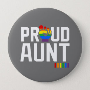 Rainbow Pride Proud Aunt  10 Cm Round Badge