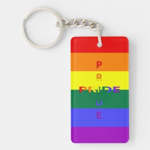 Rainbow Pride Rectangle (double-sided) Keychain