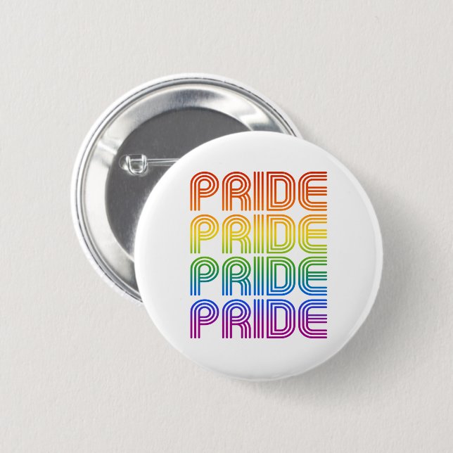 Rainbow Pride Retro 6 Cm Round Badge (Front & Back)