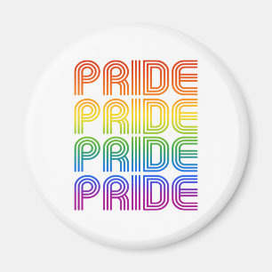 Rainbow Pride Retro Magnet