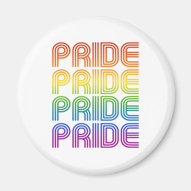 Rainbow Pride Retro Magnet (Front)