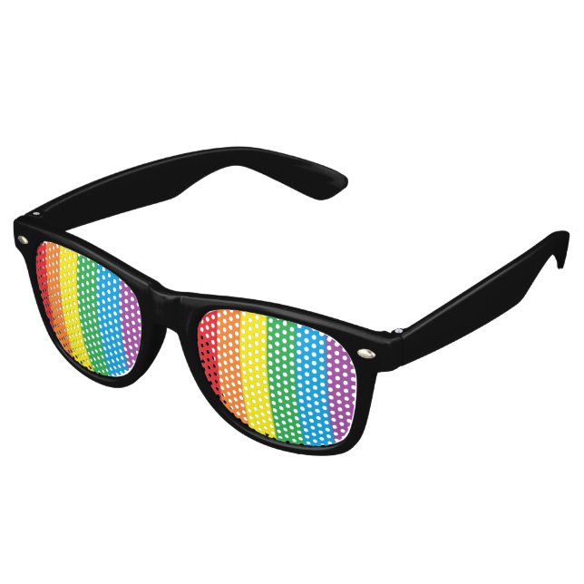 "Rainbow Pride"  Retro Sunglasses (Angled)