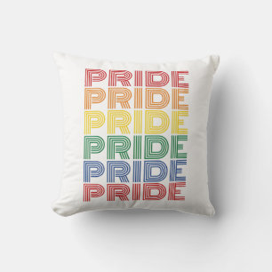 Rainbow Pride Retro Typography Vector Design_1 Cushion