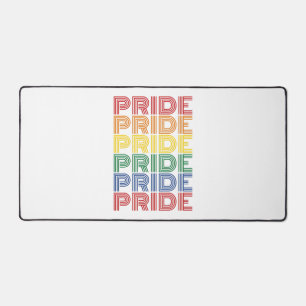 Rainbow Pride Retro Typography Vector Design_1 Desk Mat