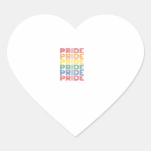 Rainbow Pride Retro Typography Vector Design_1 Heart Sticker