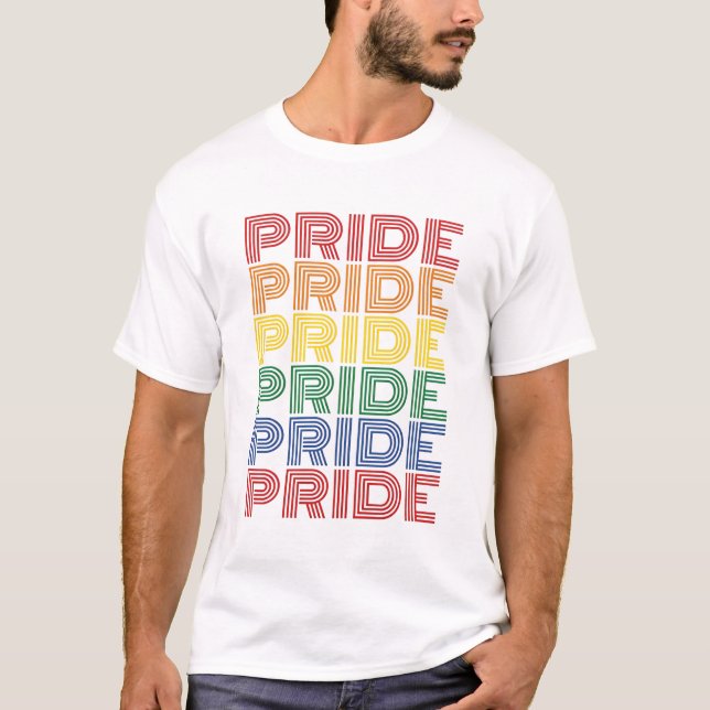 Rainbow Pride Retro Typography Vector Design_1 T-Shirt (Front)