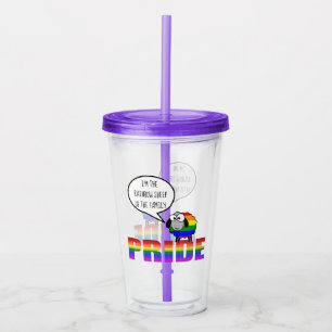Rainbow Pride Sheep 16oz, Clear Acrylic Tumbler