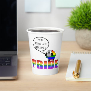Rainbow Pride Sheep 8oz Paper Cup