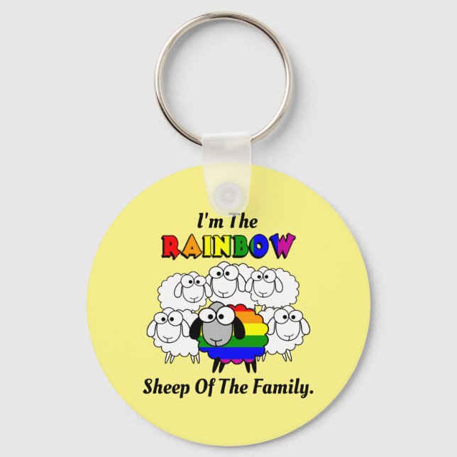 Rainbow Pride Sheep Key Ring (Front)
