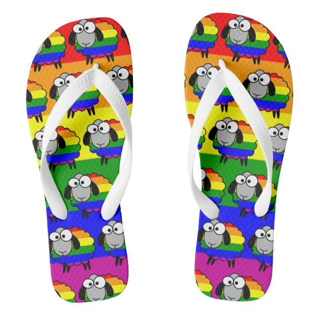 Rainbow Pride Sheep Thongs (Footbed)