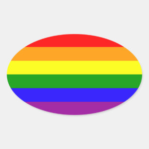 Rainbow Pride stickers - oval