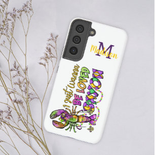 Rainbow Pride Stripes Colorful Fun Initial Name Samsung Galaxy Case