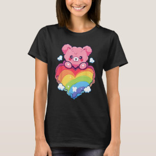 Rainbow Pride Teddy Bear LGBTQ+ Gay Lesbian Queer  T-Shirt