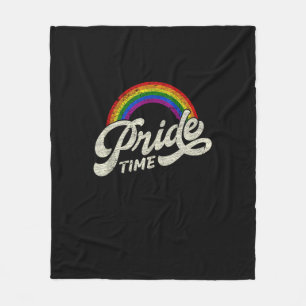 Rainbow, Pride Time, LGBT Tank Top Fleece Blanket