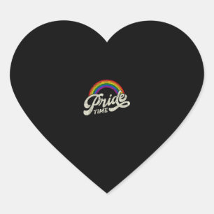 Rainbow, Pride Time, LGBT Tank Top Heart Sticker