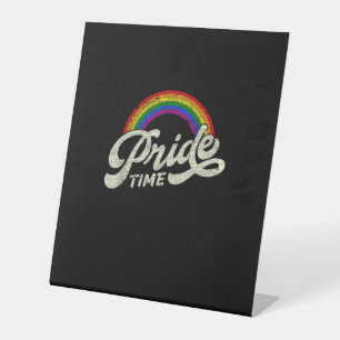 Rainbow, Pride Time, LGBT Tank Top Pedestal Sign