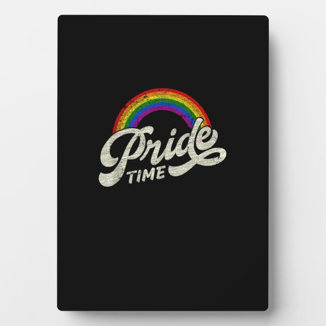 Rainbow, Pride Time, LGBT Tank Top Plaque (Front)