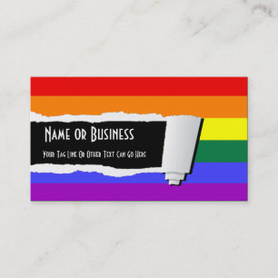 Rainbow Pride Torn Paper (Effect) Business Card