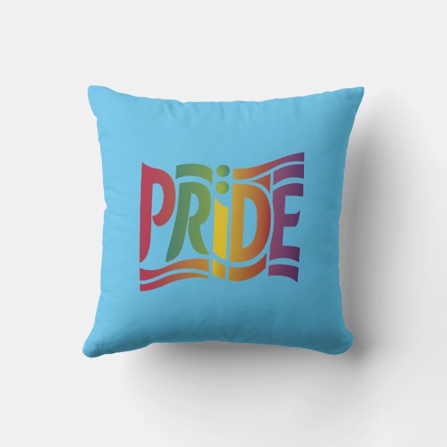 Rainbow Pride Typographic - Bold LGBTQ+ Statement Cushion (Back)