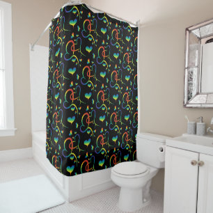 Rainbow Pride Valentine Shower Curtain