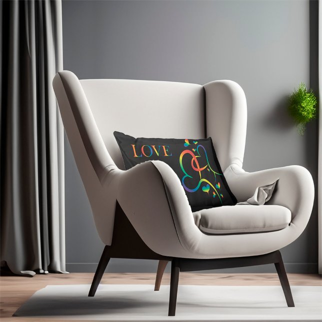 Rainbow Pride Valentine Throw Pillow (Creator Uploaded)