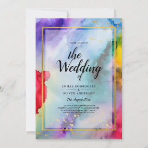 RAINBOW PRIDE WEDDING INVITATION Ink LeahG