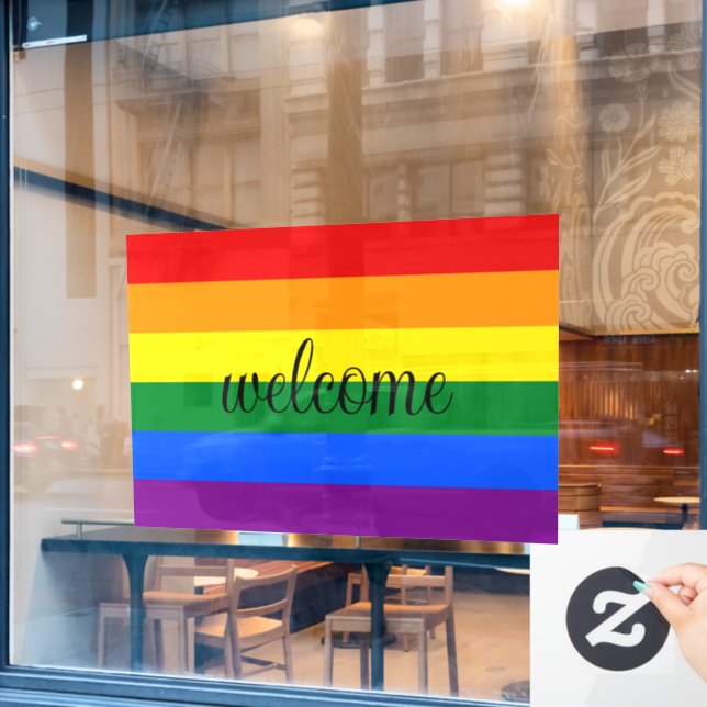Rainbow Pride Window Cling (Cafe Window)