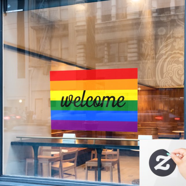 Rainbow Pride Window Cling (Cafe Window)