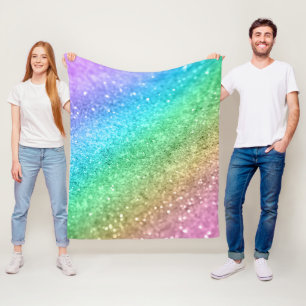 Rainbow Princess Glitter #1 #shiny Fleece Blanket