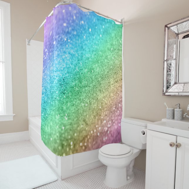 Rainbow Princess Glitter #1 #shiny Shower Curtain (In Situ)