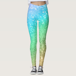 Rainbow Princess Glitter #1a (Faux Glitter) #shiny Leggings