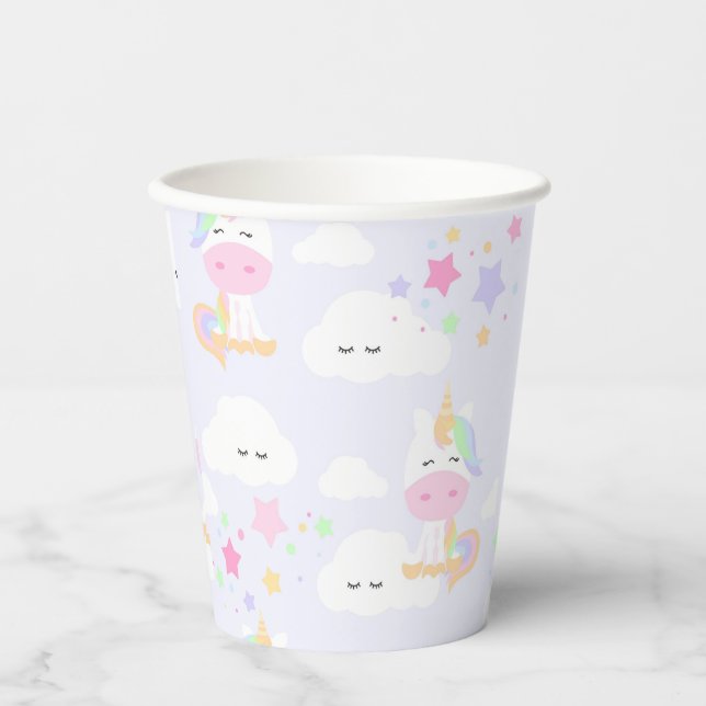 Rainbow Princess Unicorn Party Cups (Front)
