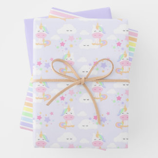 Rainbow Princess Unicorn Party Wrapping Paper