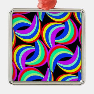 Rainbow Print Metal Tree Decoration