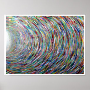 Rainbow Print Original Painting on Canvas Poster
