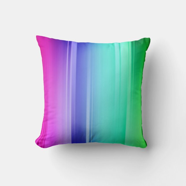 Rainbow Print Throw Pillow (Front)