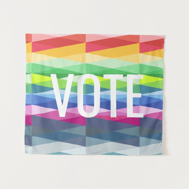 Rainbow Prism Abstract Geometric Design - VOTE Tapestry (Front (Horizontal))