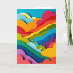 Rainbow Prism Paper Collage Card
