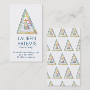 Rainbow Prism Triangle Unique Modern Professional Business Card