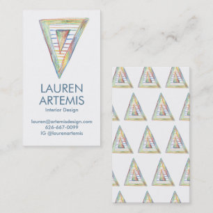 Rainbow Prism Triangle Unique Modern Professional Business Card