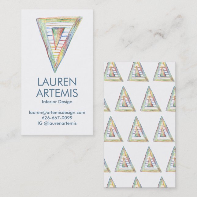 Rainbow Prism Triangle Unique Modern Professional Business Card (Front/Back)