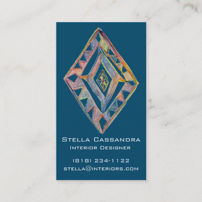 Rainbow prism vertical creative geometric business card (Front)