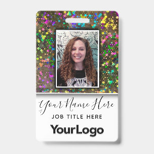 Rainbow Professional Corporate Employee Photo Name ID Badge