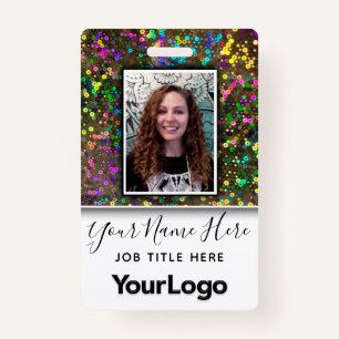 Rainbow Professional Corporate Employee Photo Name ID Badge