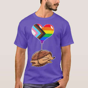 Rainbow Progress Hedgehog  seual Identity  Nonbina T-Shirt