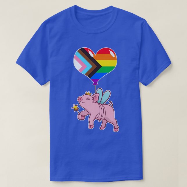 Rainbow Progress Pig Fairyseual IdentityNonbinary T-Shirt (Design Front)