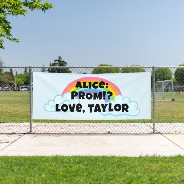 Rainbow Prom Proposal Banner (Insitu)