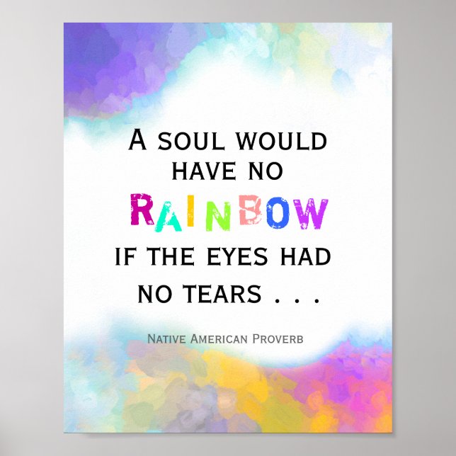 rainbow proverb quote colourful abstract  poster (Front)