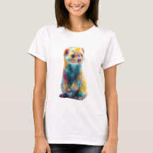 Rainbow Psychedelic Colourful Ferret Women