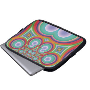 Rainbow Psychedelic Optical Abstract Art Laptop Sleeve